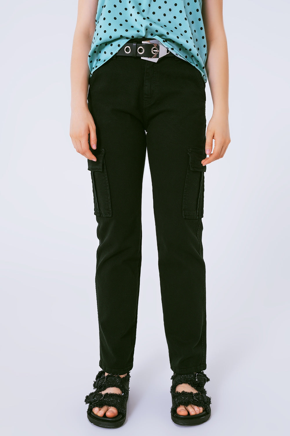 Pantalon cargo décontracté noir