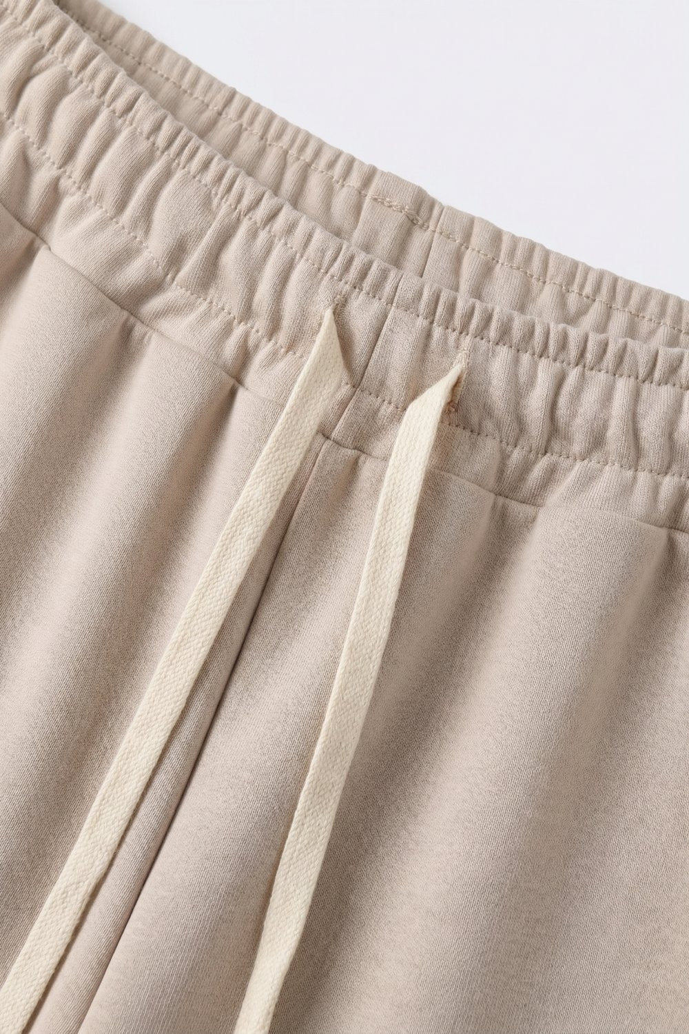 Pantalon de jogging en tricot ultra-doux beige avec taille à cordon de serrage