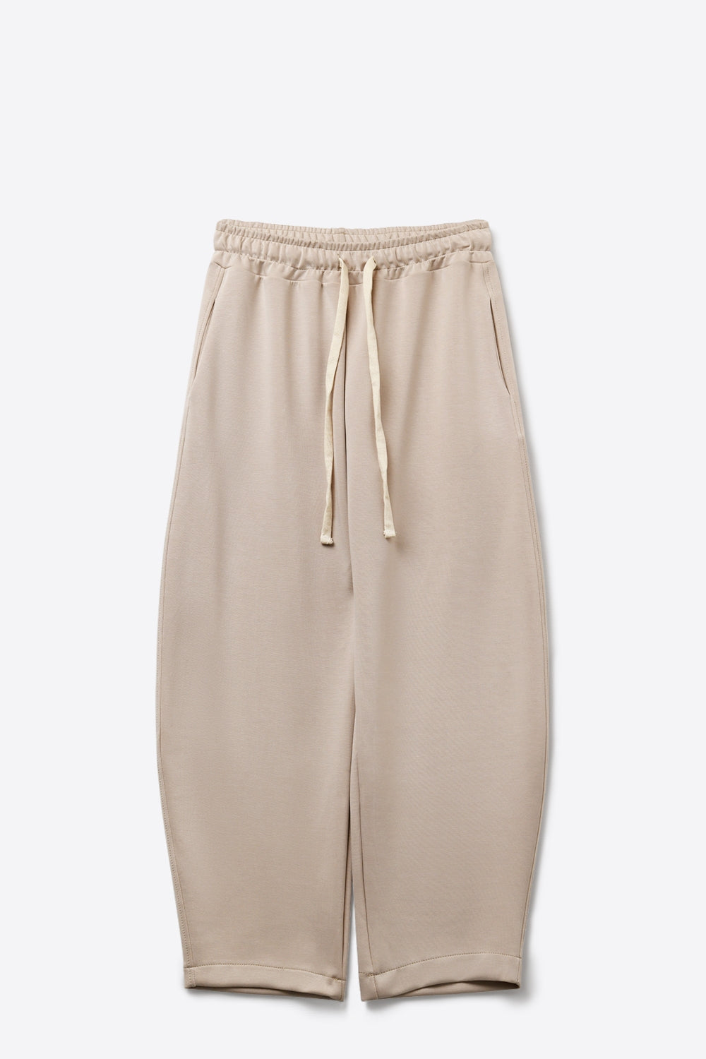 Pantalon de jogging en tricot ultra-doux beige avec taille à cordon de serrage