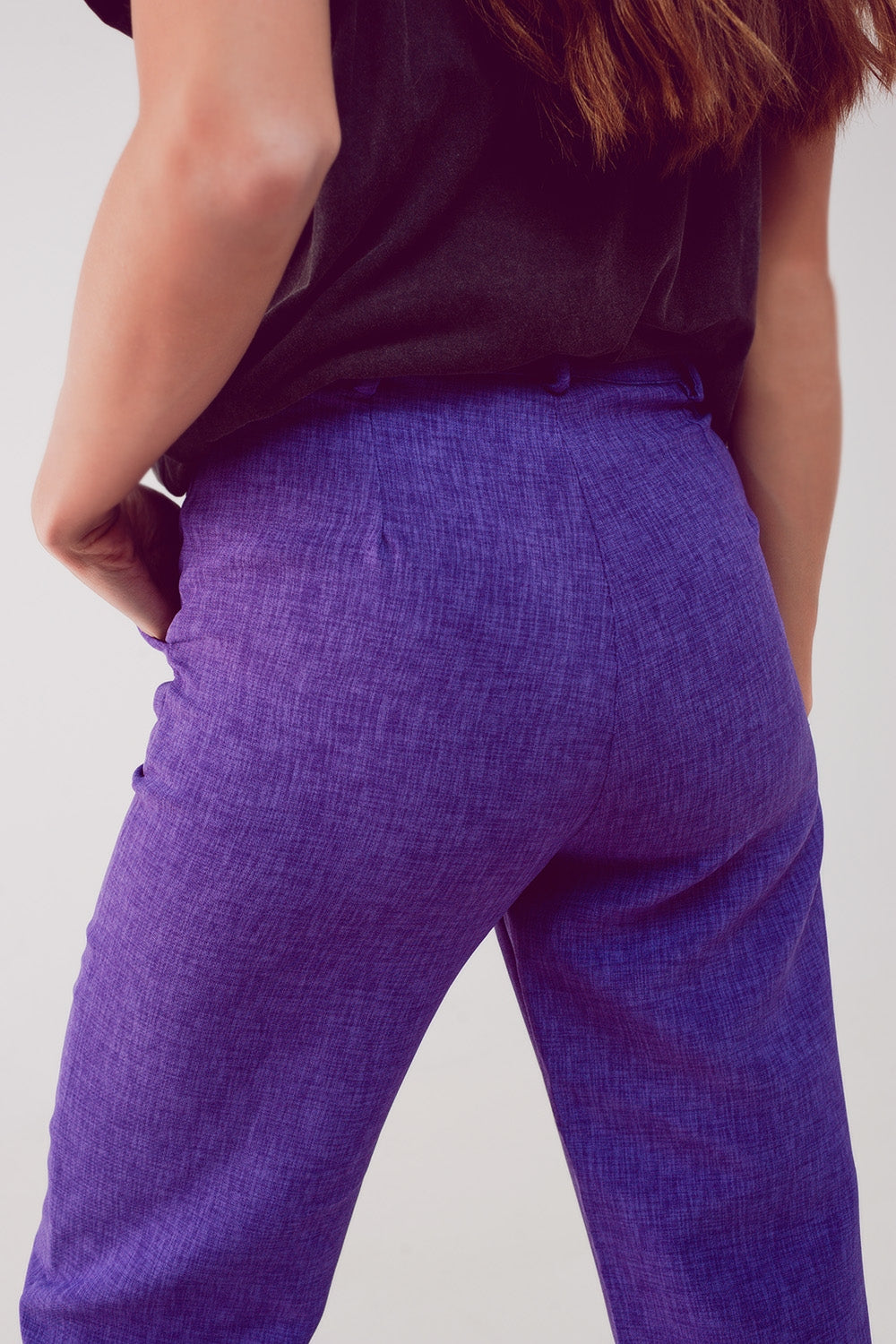 Pantalon droit ajusté pourpre
