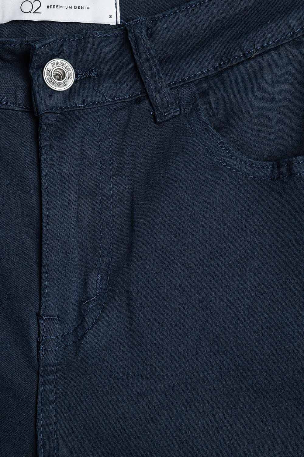 Pantalon droit bleu foncé à jambe large