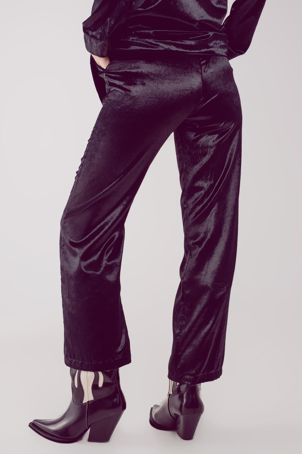 Pantalon droit en Velvet noir