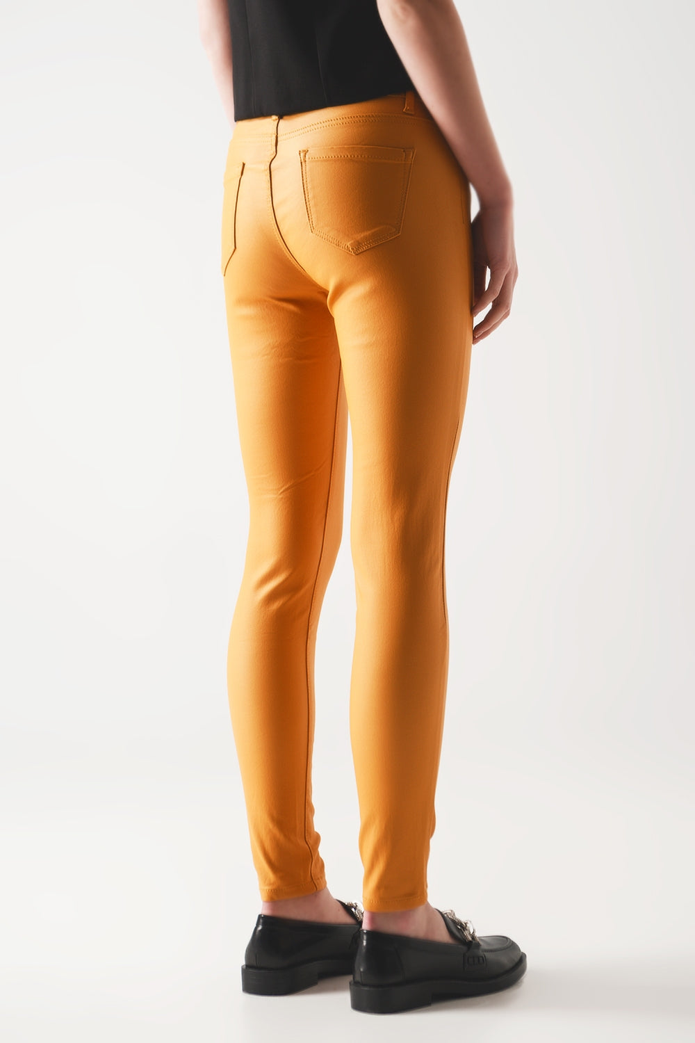 Pantalon enduit orange