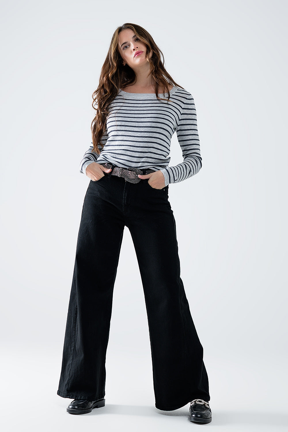 Pantalon extra-large en noir