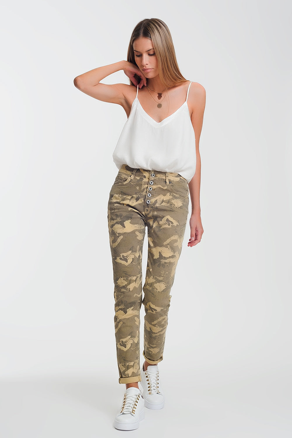 Pantalon fonctionnel à imprimé camouflage