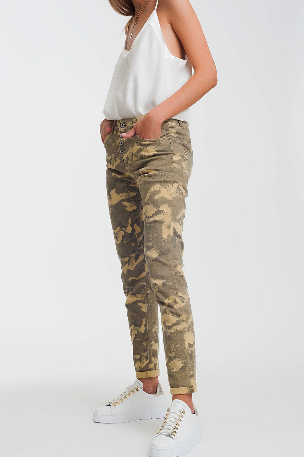 Pantalon fonctionnel à imprimé camouflage