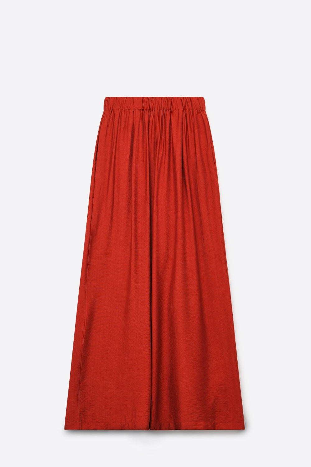 Pantalon Large Décontracté en Tissu Léger Terracotta