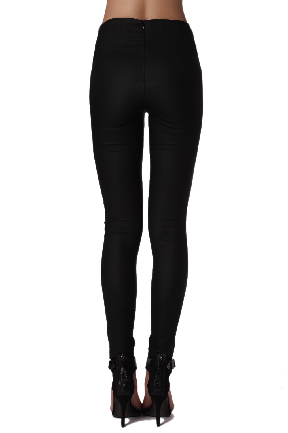 Pantalon noir skinny taille haute de qualité supérieure