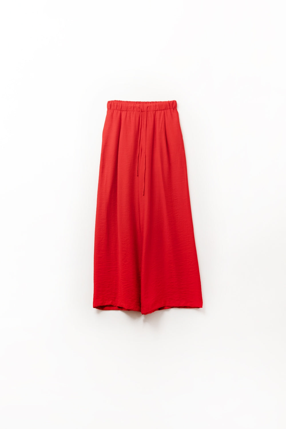 Pantalon rouge à jambe large en viscose légère