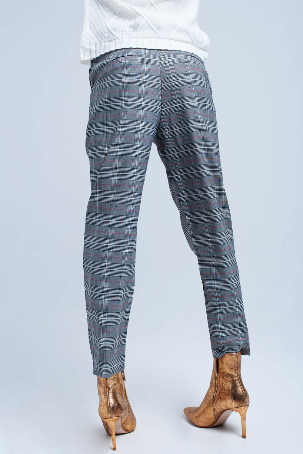 Pantalon rouge à motif tartan