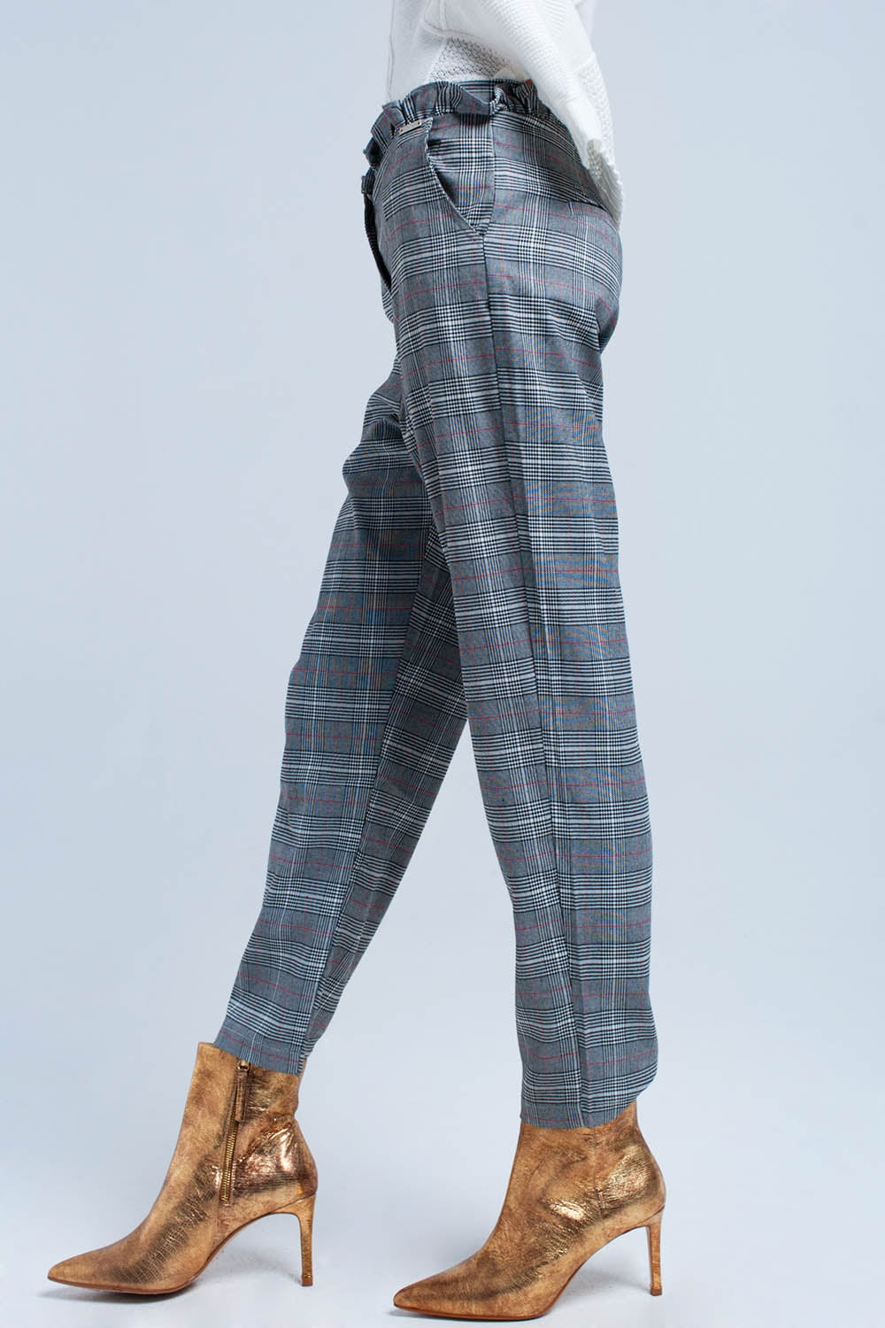 Pantalon rouge à motif tartan