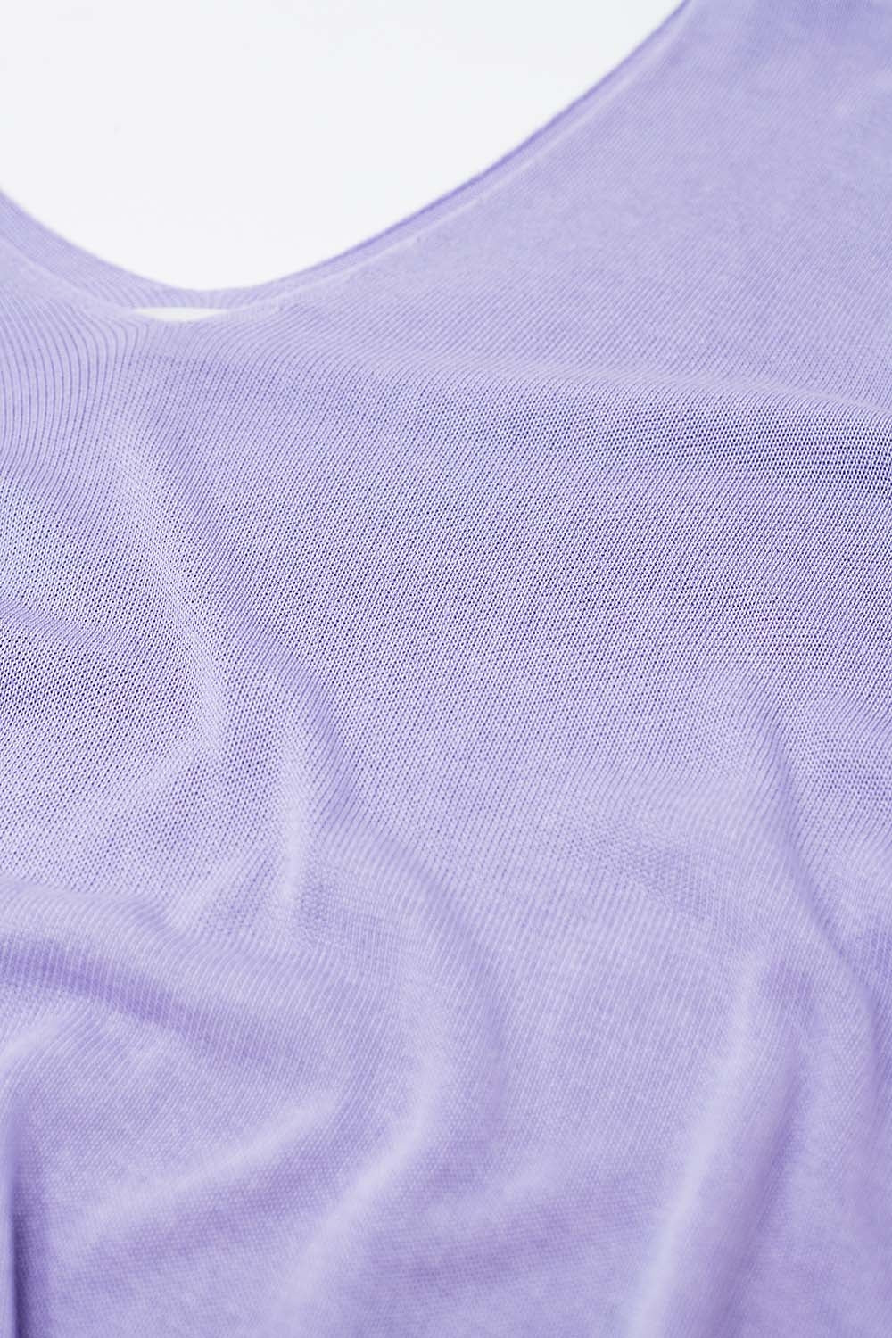 Pull à col en V en violet