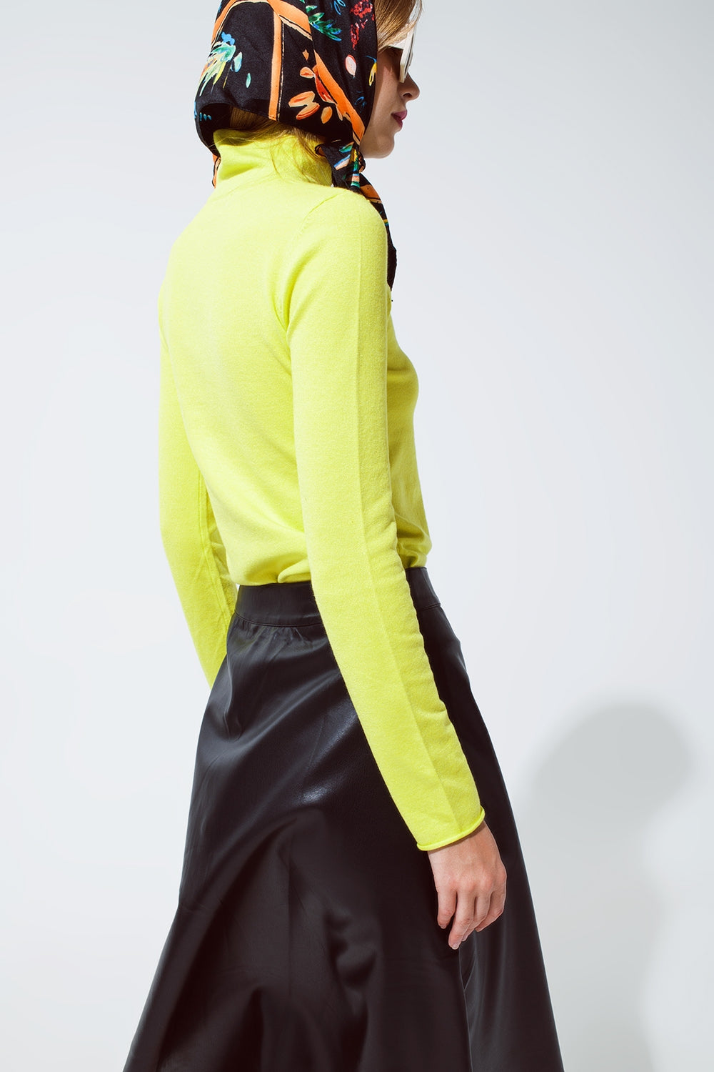 Pull bodycon en maille fine Basic lime Green