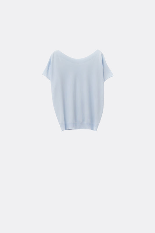 Q2 Pull décontracté à col bateau et manches tombantes bleu layette