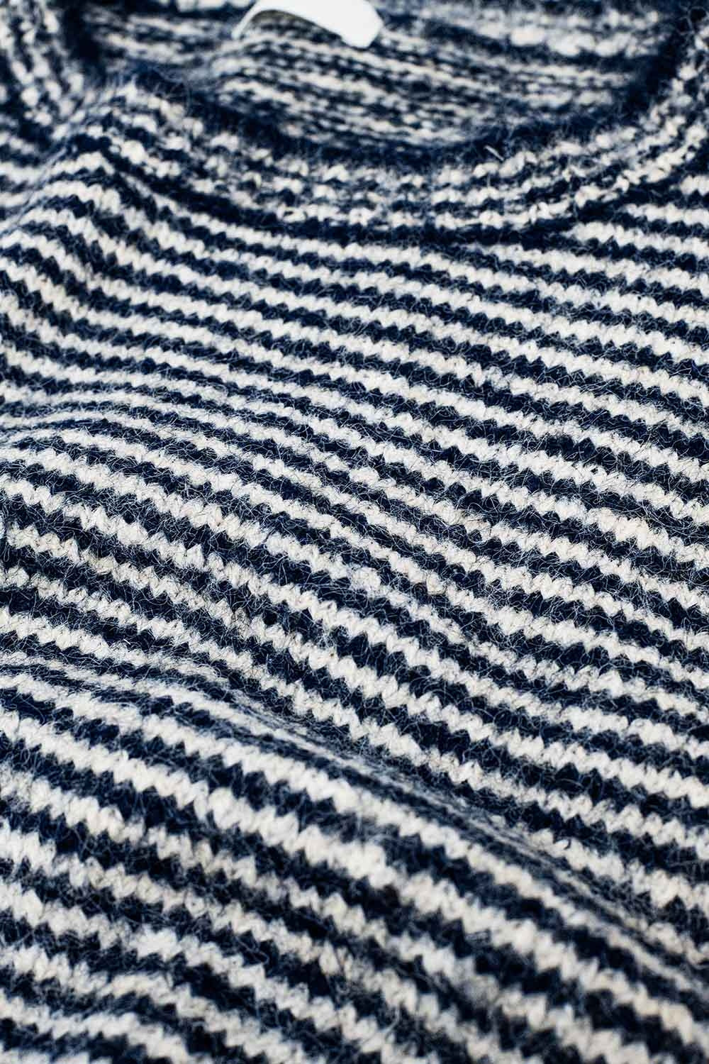 Pull décontracté à rayures en bleu marine et blanc