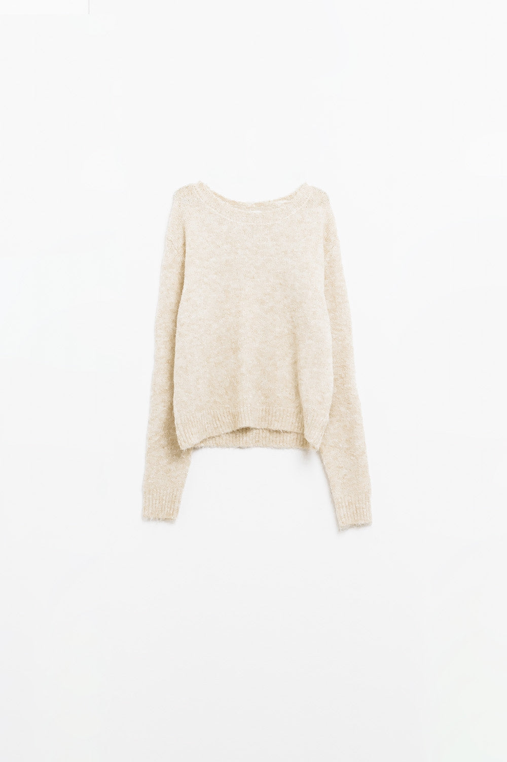 pull en maille douce de coupe standard en beige