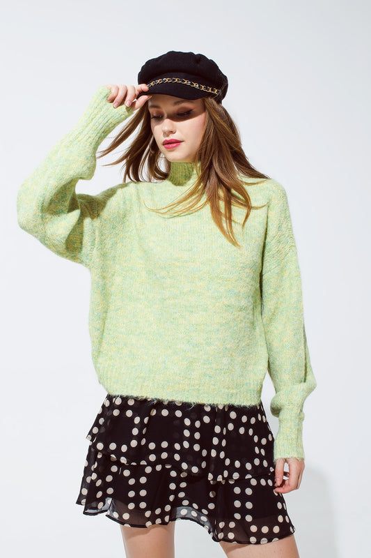 Q2 Pull en maille douce vert clair
