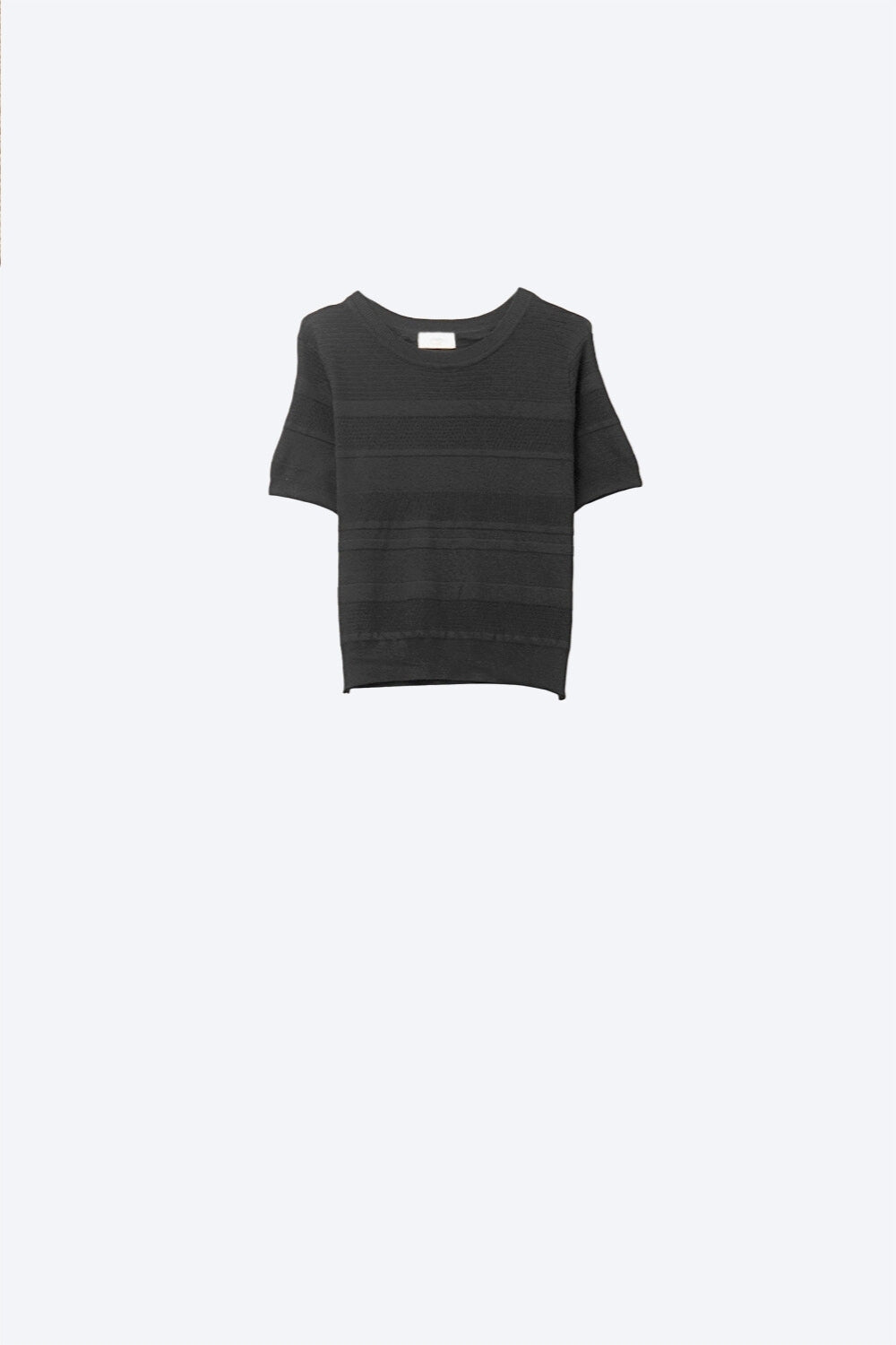 Q2 Pull en tricot à rayures texturées noir