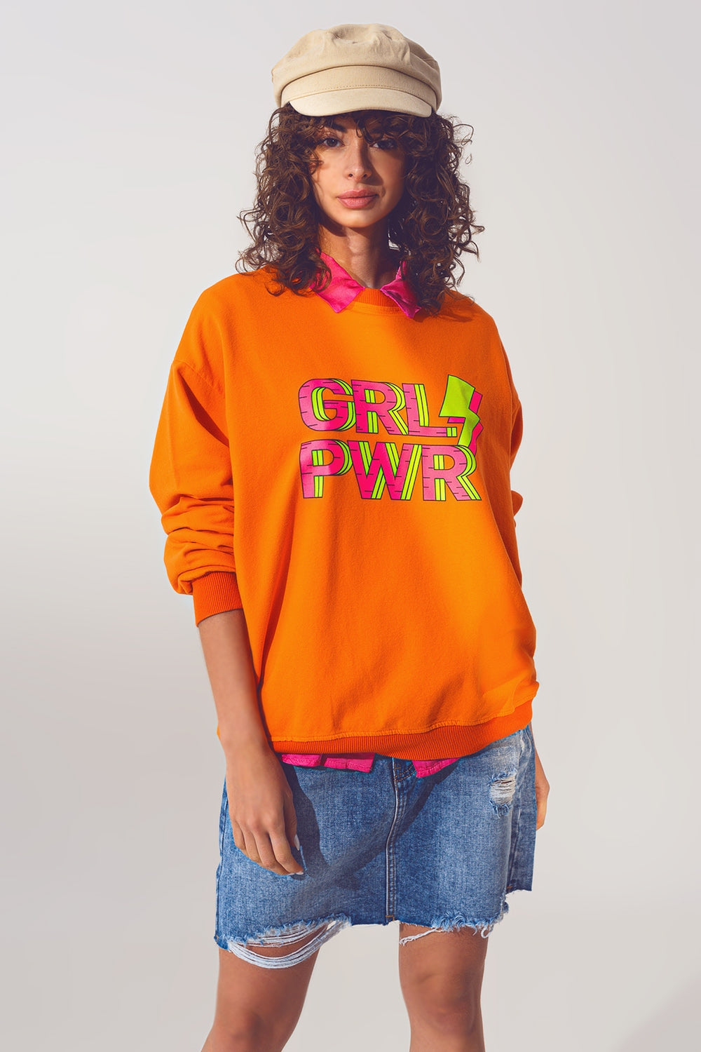 Pull GRL PWR Text en Orange