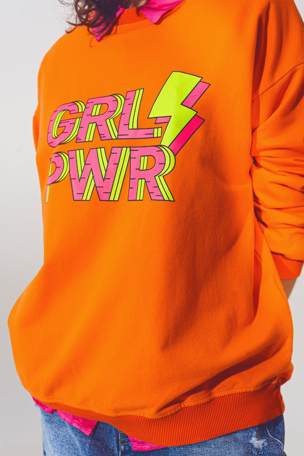 Pull GRL PWR Text en Orange