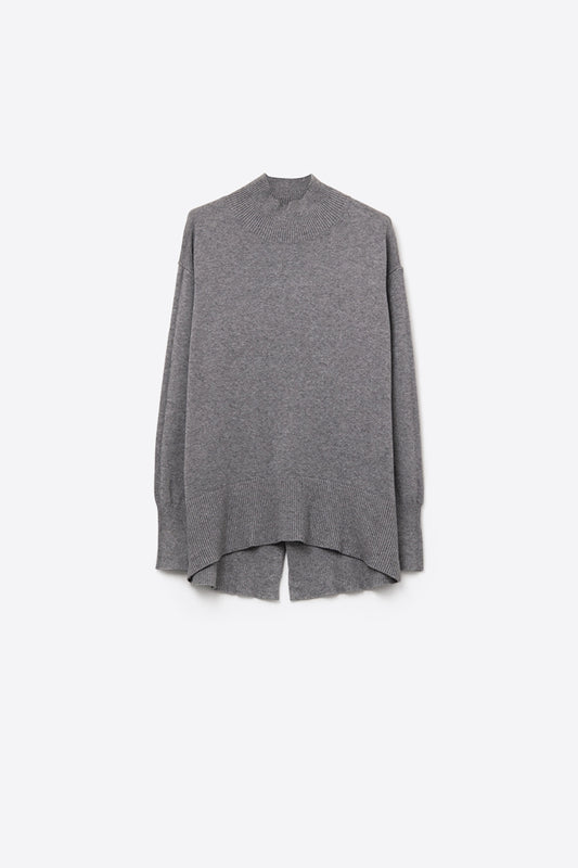 Q2 Pull-over gris ample avec dos ouvert