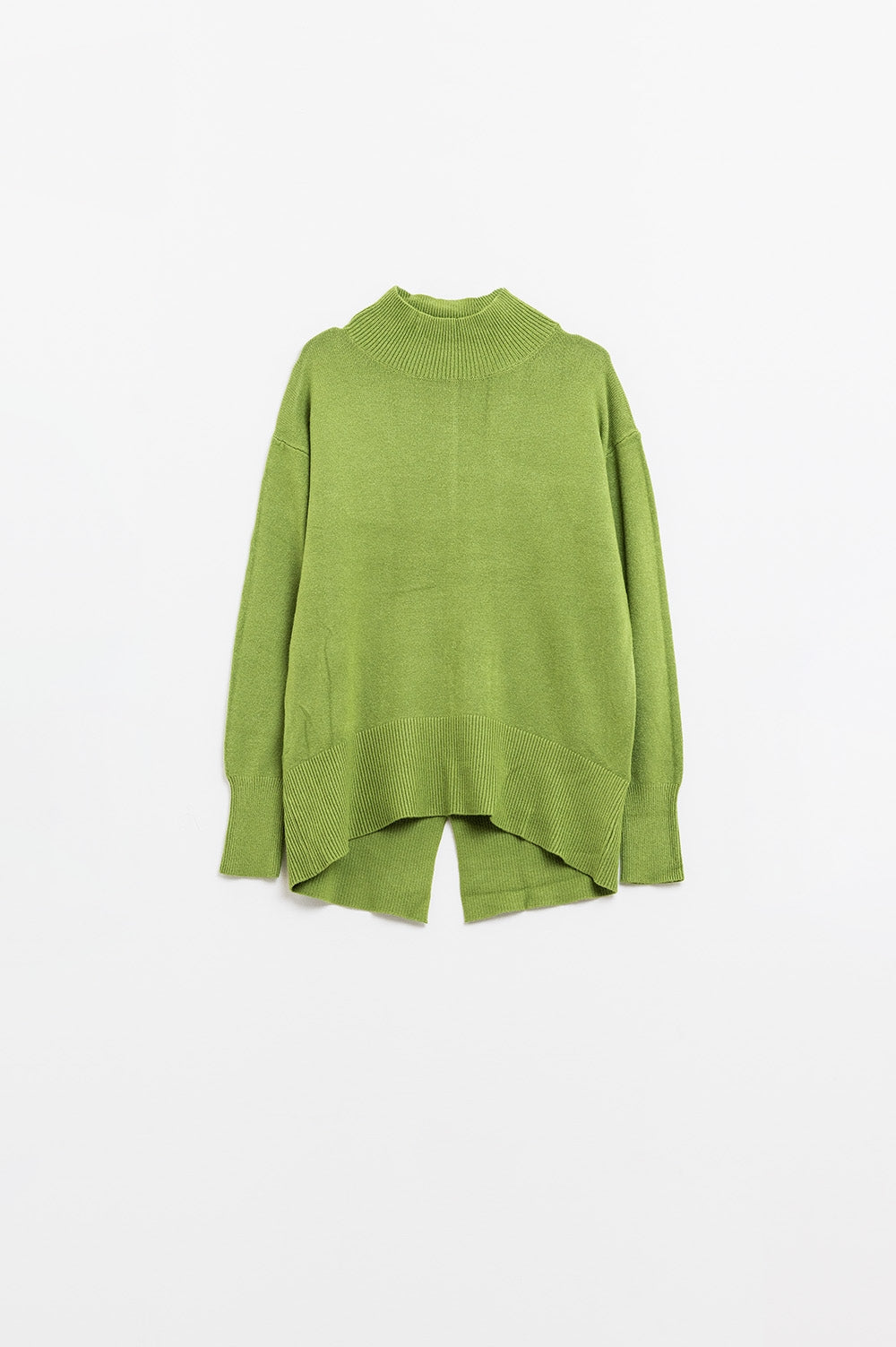 Pull-over vert ample avec ouverture dans le dos