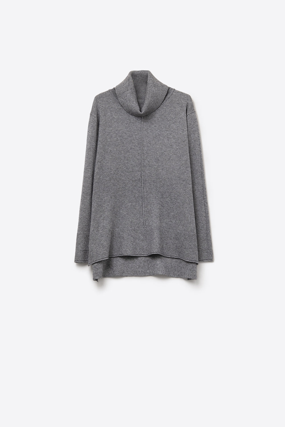 Q2 Pull oversize à col roulé en gris