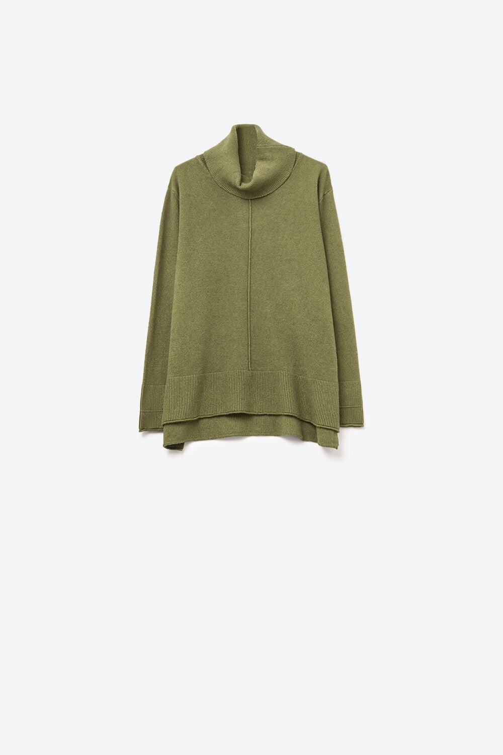 Q2 Pull oversize à col roulé vert militaire