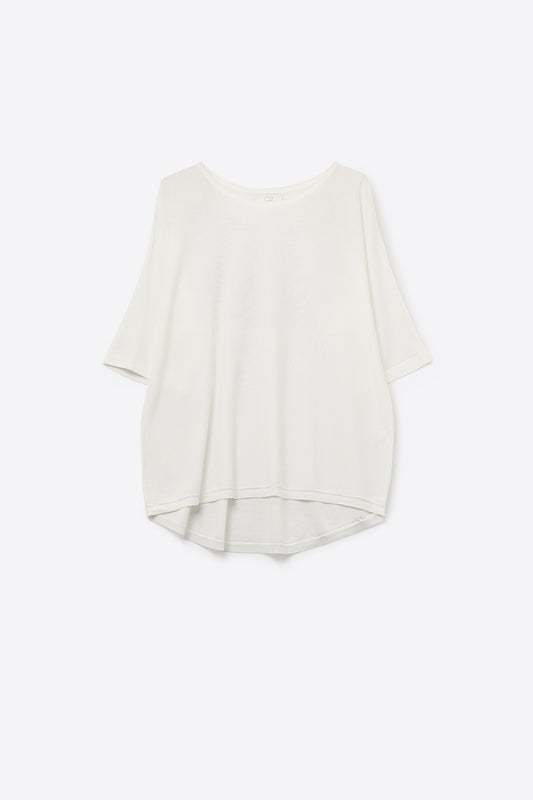 Q2 Pull oversize en blanc avec manches coudées