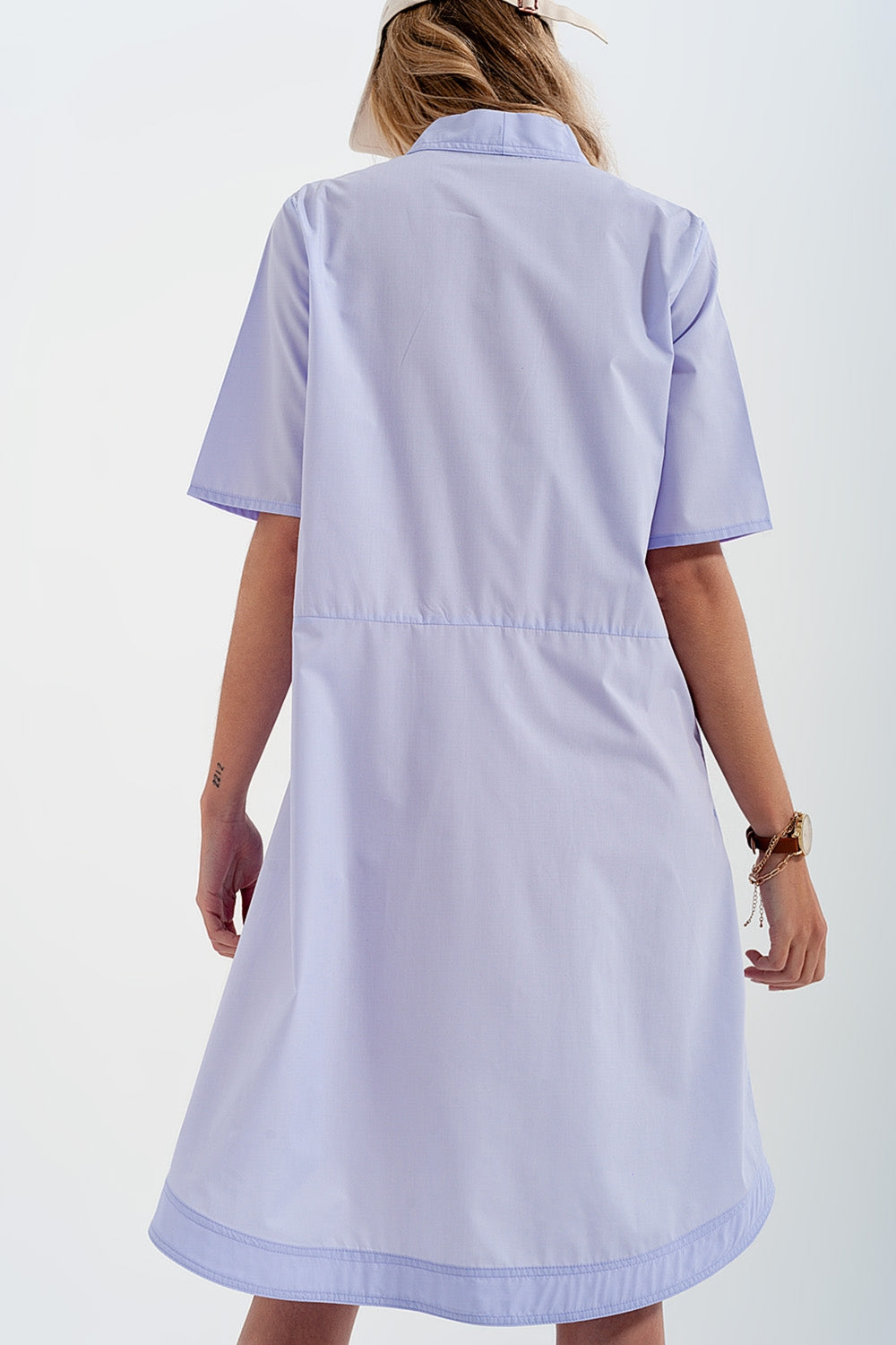 Robe babydoll courte à effet étagé  Lilas