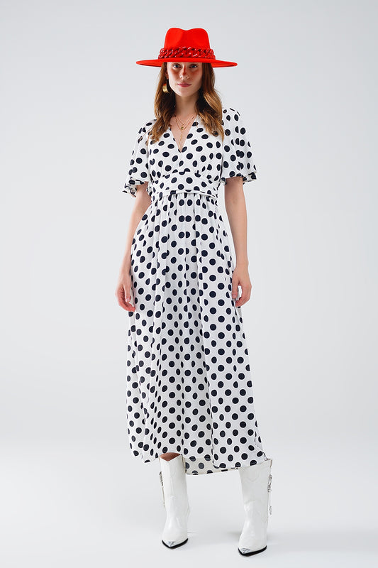 Q2 Robe longue à pois avec dos ouvert