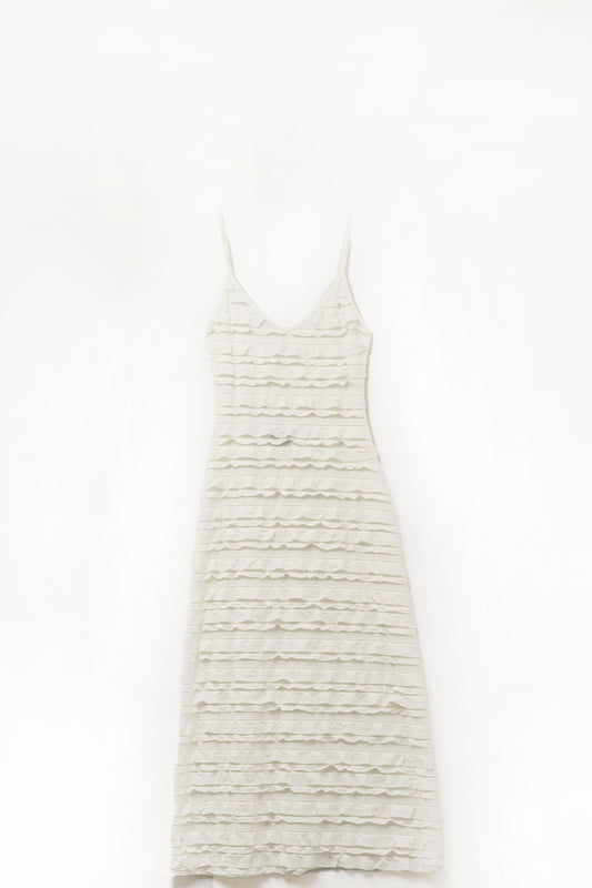 Q2 robe longue crème jaune à bretelles
