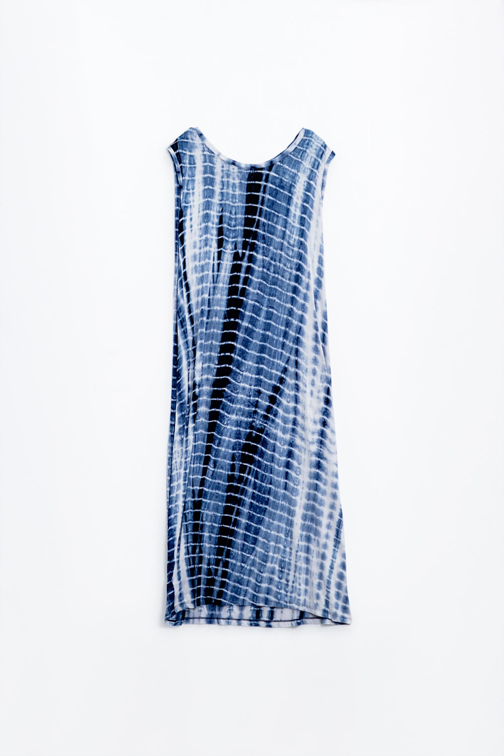Robe maxi décontractée Tie dye en nuances de bleu