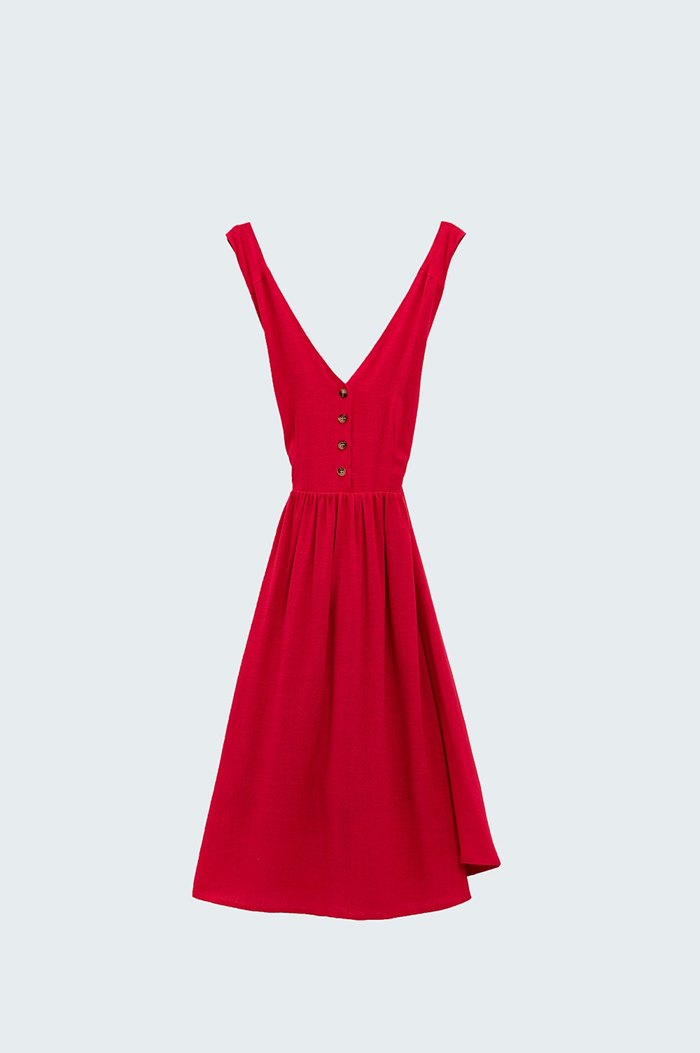 Robe rouge à boutons