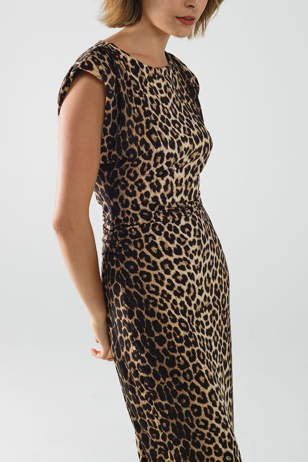 robe sans manches en Spandex imprimé léopard