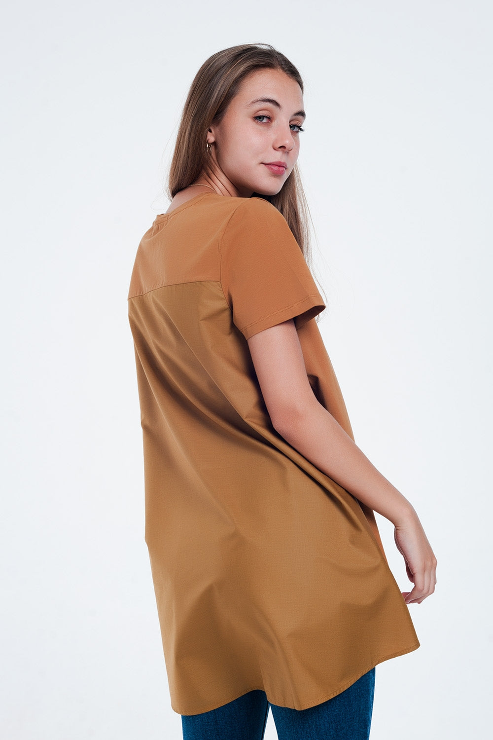 Robe t-shirt en marron