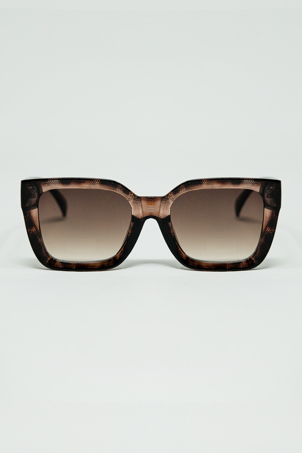 shaded brown Lunettes de soleil carrées surdimensionnées