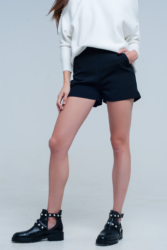 Q2 Short noir taille haute