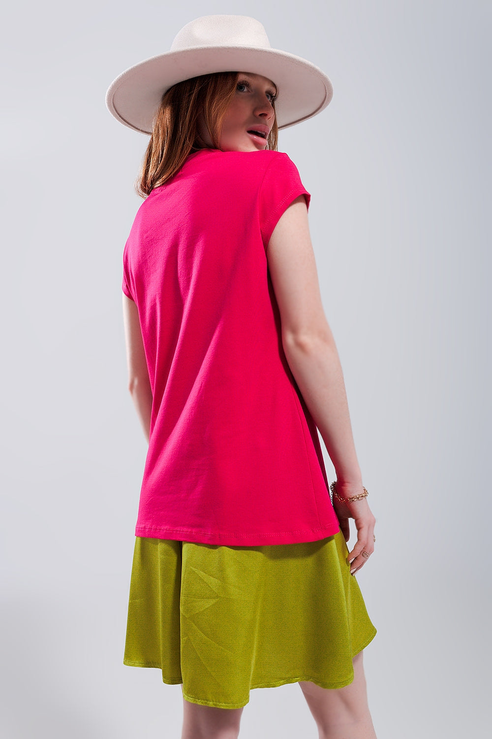 Summer Vibes T shirt à imprimé fuchsia