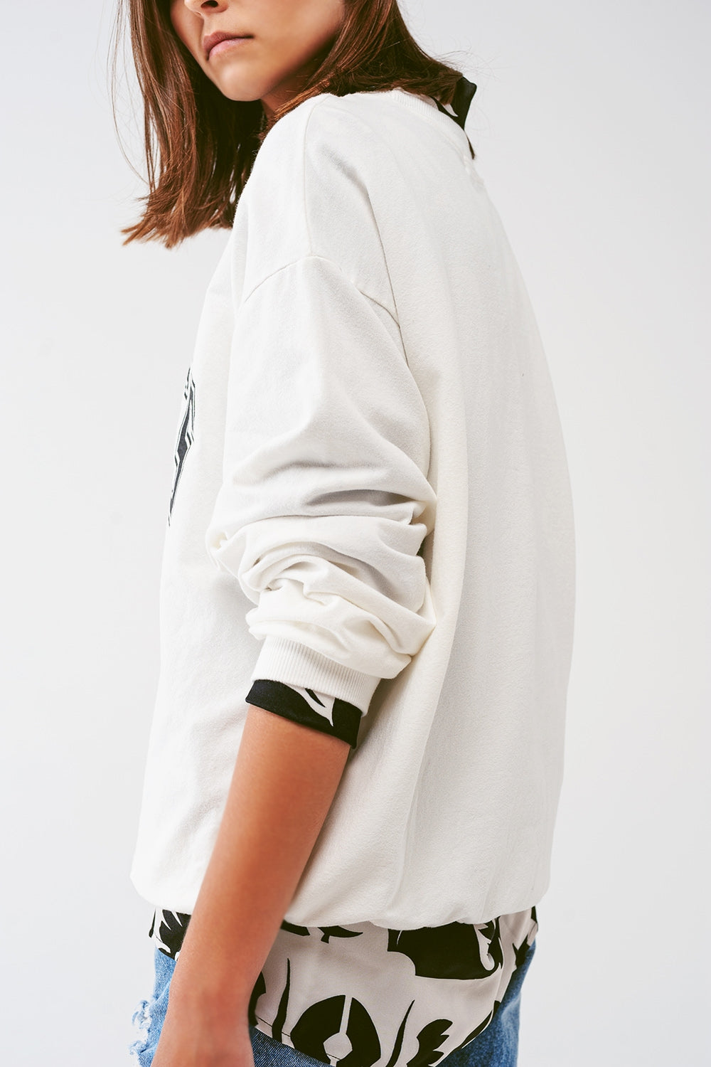 Sweat oversize avec texte Los Angeles en blanc