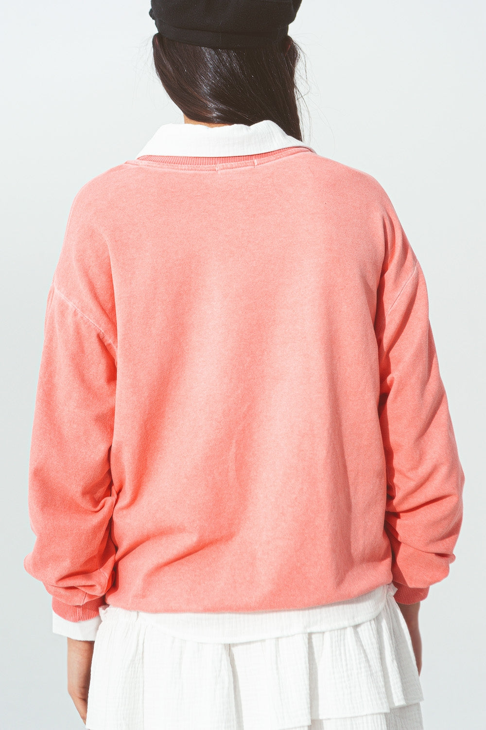 Sweat shirt avec un texte New York City en Coral