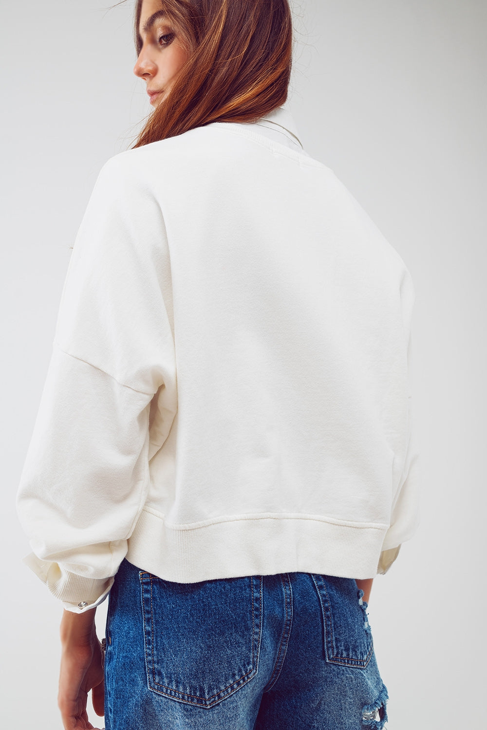 Sweatshirt basique en blanc