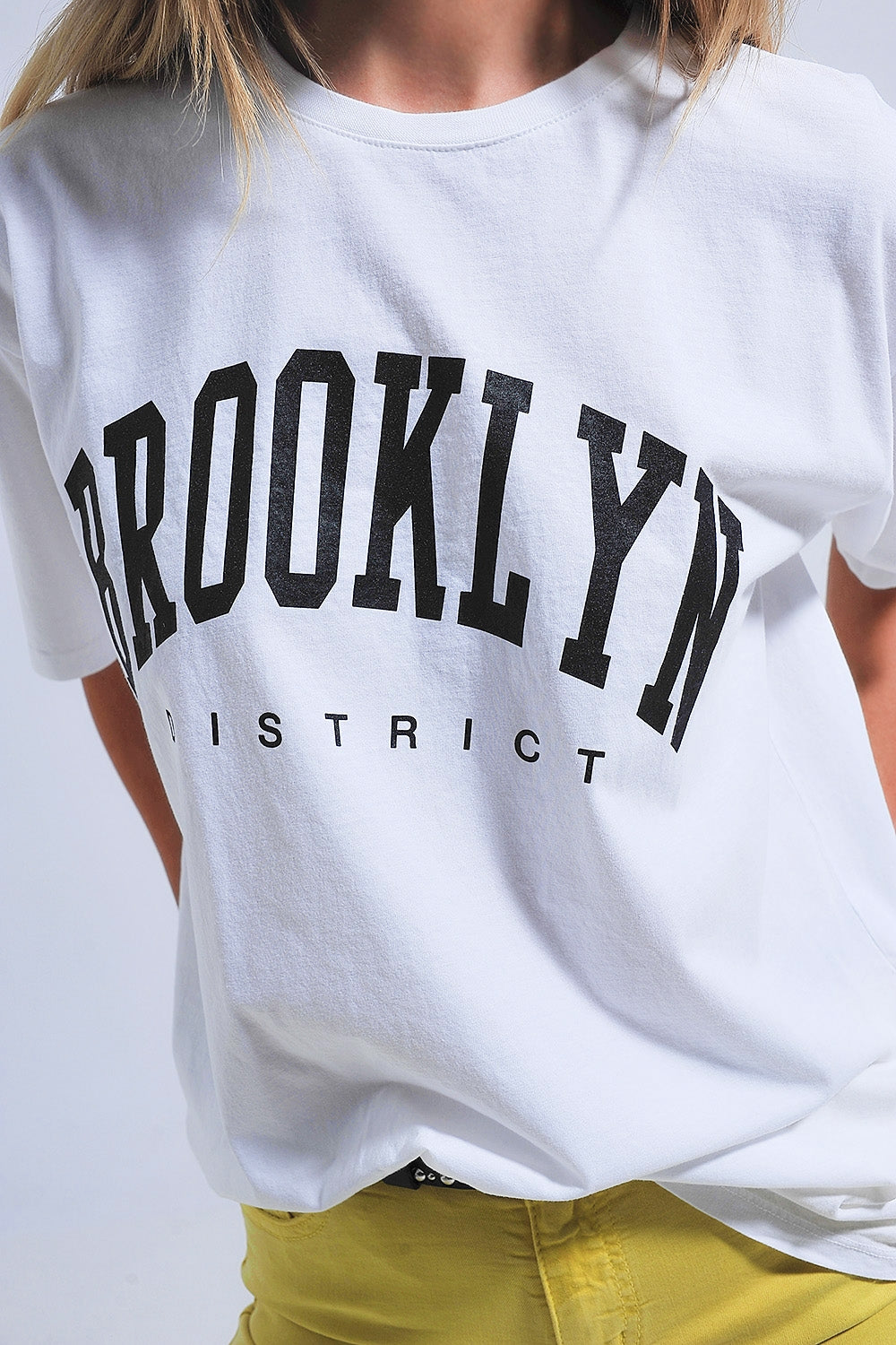 T-shirt à inscription Brooklyn Blanc