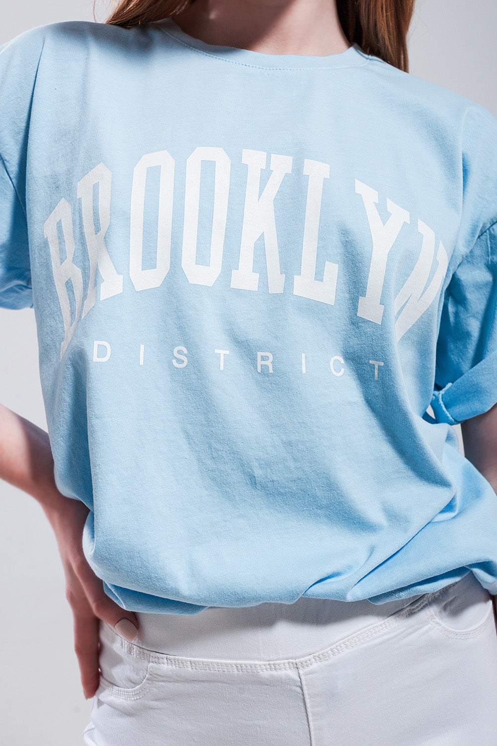 T shirt à inscription Brooklyn bleu