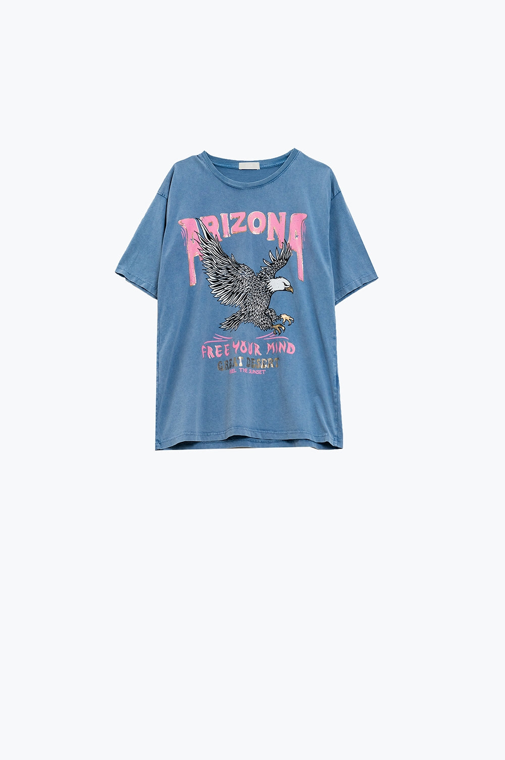 T-shirt Arizona avec impression numérique de l'aigle en bleu