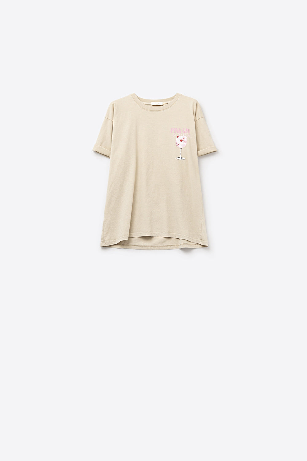 Q2 T-Shirt beige à manches courtes PINK TONIC