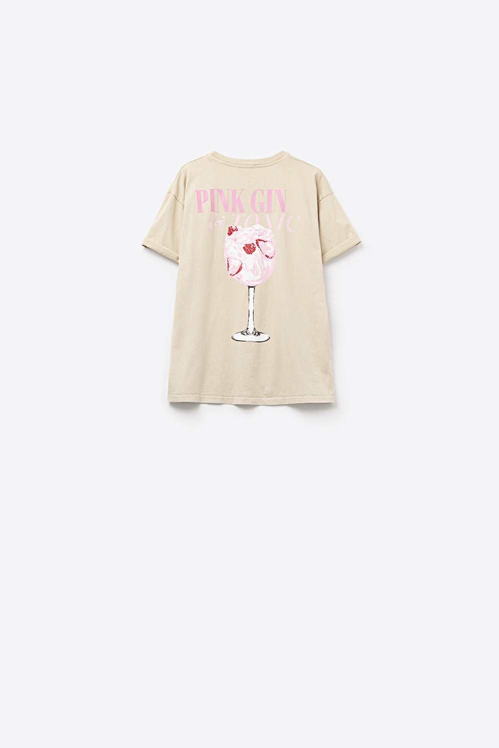 T-Shirt beige à manches courtes PINK TONIC