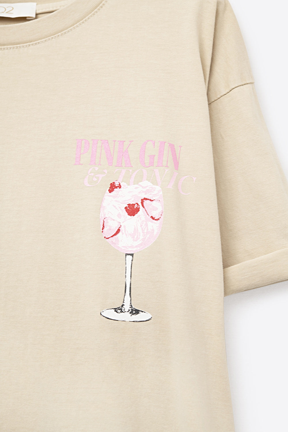 T-Shirt beige à manches courtes PINK TONIC