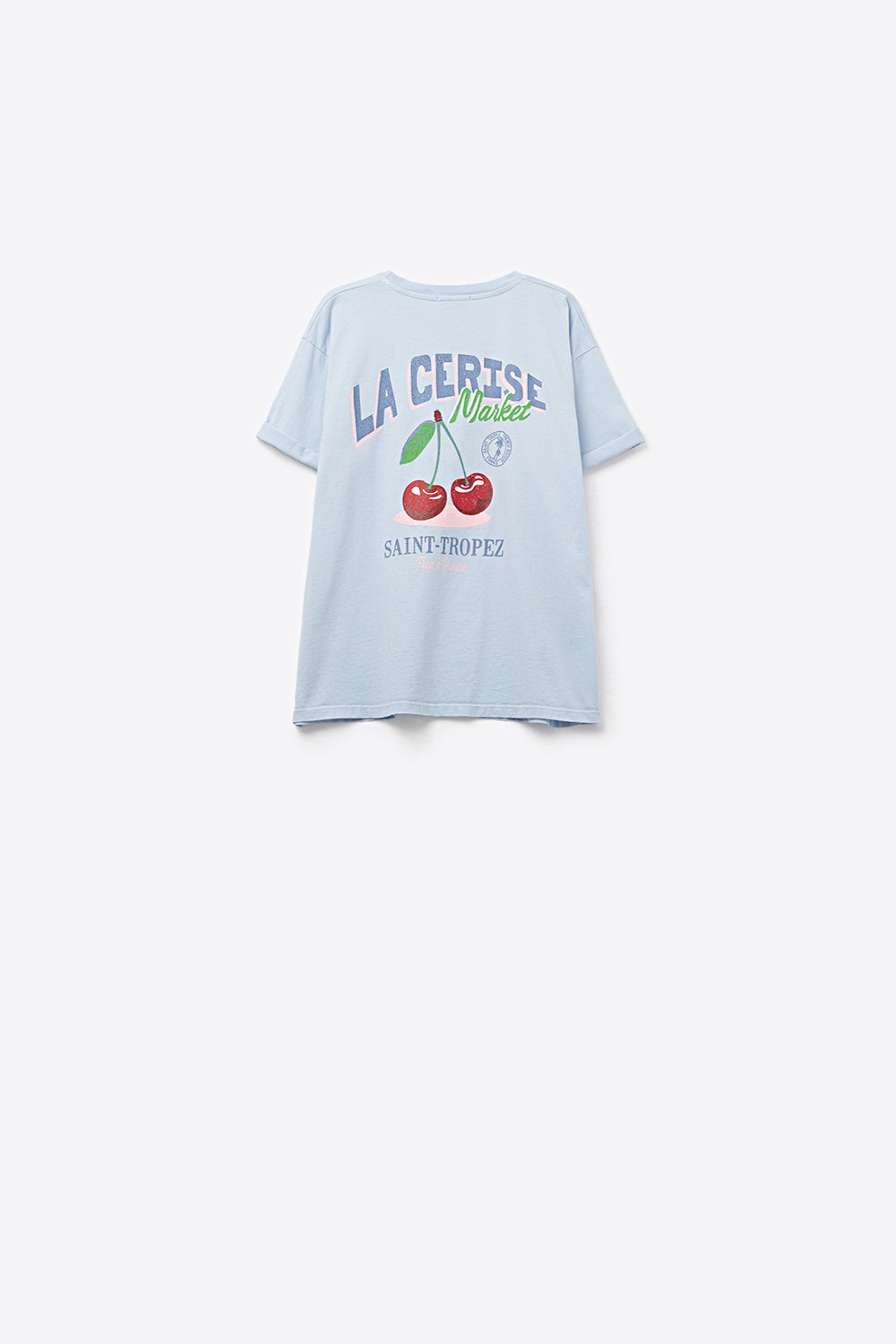T-shirt bleu avec graphisme La Cerise Market Saint-Tropez