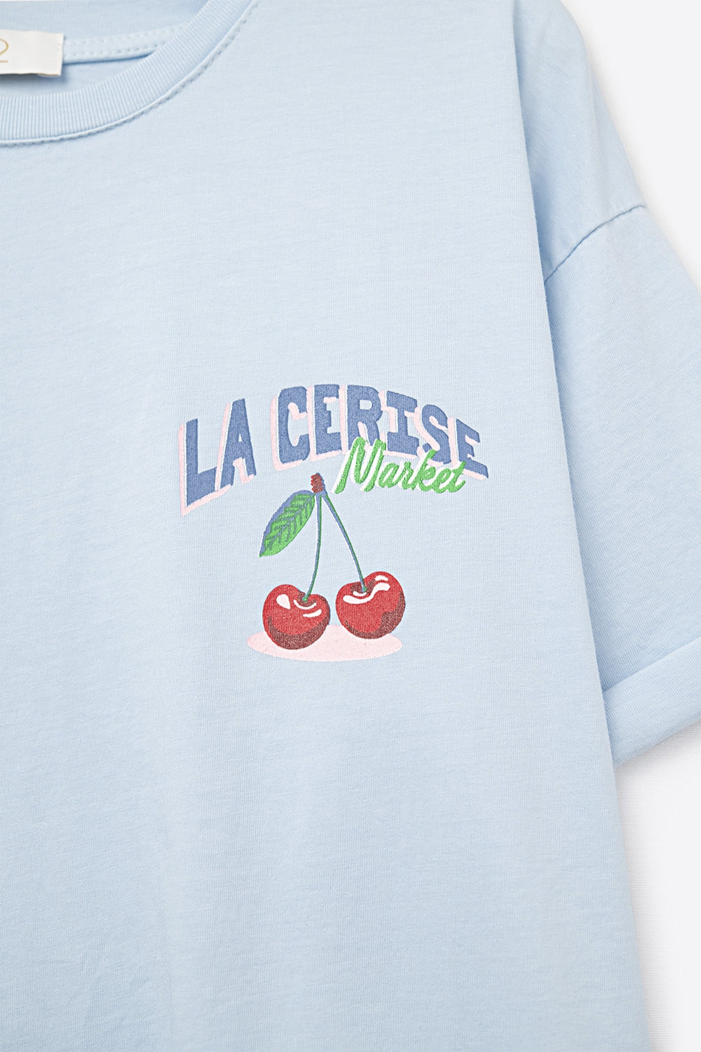 T-shirt bleu avec graphisme La Cerise Market Saint-Tropez